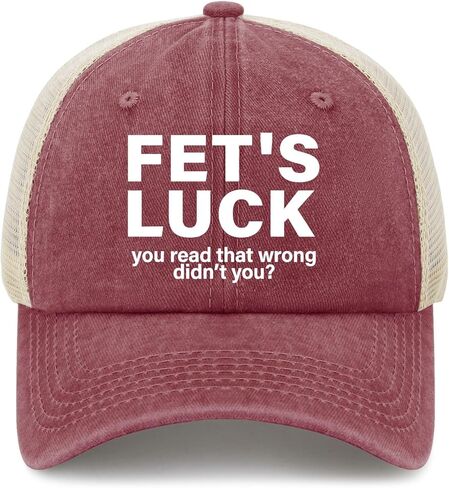 Fet's Luck You Read That Wrong Didn't You Hat for Mens Trendy Washed Distressed in Saudi Arabia