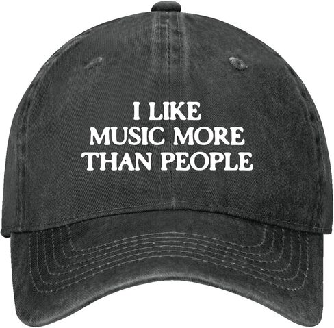 I Like Musical More-Than People Hat for Men Fashion Washed Distressed Baseball in Saudi Arabia