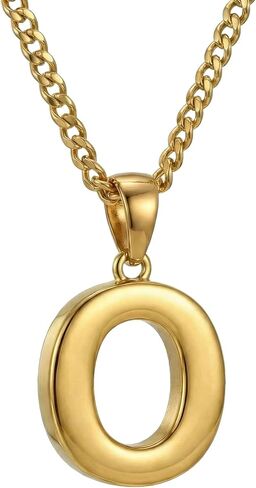 A-Z Letter Necklace 18K Gold Letter Necklace for Women Men with Cuban Chain Initial Pendant in Saudi Arabia