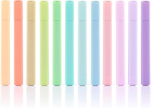 كونكيت - أقلام تحديد الكتاب المقدس الجمالية بدون نزيف، ألوان متنوعة، أقلام تحديد باستيل لطيفة، 12 قطعة برأس مشطوف in Kuwait