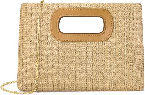 Clutch Purses for Women, Top Handle Straw Purse Handbags, Summer Shoulder Crossbody Bag, Woven Beach Bags Purses in Saudi Arabia