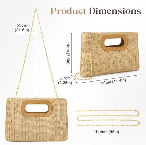 Clutch Purses for Women, Top Handle Straw Purse Handbags, Summer Shoulder Crossbody Bag, Woven Beach Bags Purses in Saudi Arabia