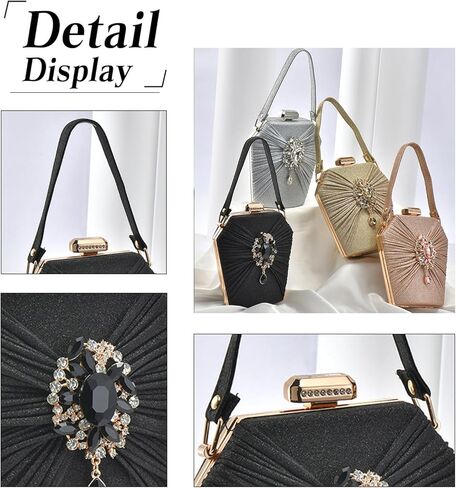 Rhinestone Evening Bag for Women Sparkly Sequin Clutch Bag Bridal Wedding Purse Crystal Handbag Glitter Shoulder Bag in Saudi Arabia