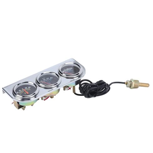 52mm 3 - in - 1 Triple Gauge Kit, Oil Pressure 0-80PSI Water Temp 100-220°F AMP 60-0 - 60A - High - Contrast White Dial & Night Light, Universal 12V Vehicle Gauge Set in Saudi Arabia