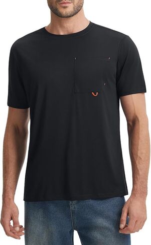 baleaf Men's Pocket T Shirts Short Sleeve Sun Shirts UPF 50+ UV SPF Lightweight Quick Dry Hiking Fishing Swim Rash Guard in Saudi Arabia