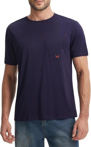 baleaf Men's Pocket T Shirts Short Sleeve Sun Shirts UPF 50+ UV SPF Lightweight Quick Dry Hiking Fishing Swim Rash Guard in Saudi Arabia