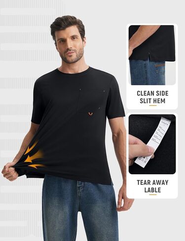 baleaf Men's Pocket T Shirts Short Sleeve Sun Shirts UPF 50+ UV SPF Lightweight Quick Dry Hiking Fishing Swim Rash Guard in Saudi Arabia