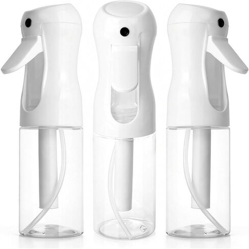 عبوة من 3 زجاجات رذاذ مستمرة 200 مل، زجاجة رذاذ فارغة قابلة لإعادة الملء من رذاذ الماء فائق النعومة لتصفيف الشعر وصالونات التجميل والعناية بالبشرة والتنظيف والنباتات (شفافة 6.8 أونصة) in Kuwait