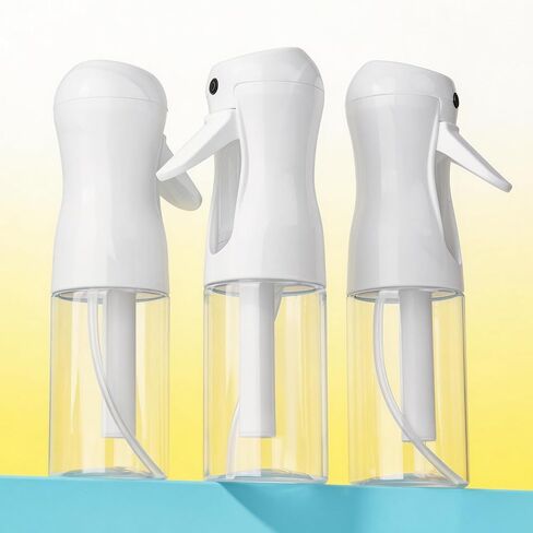 عبوة من 3 زجاجات رذاذ مستمرة 200 مل، زجاجة رذاذ فارغة قابلة لإعادة الملء من رذاذ الماء فائق النعومة لتصفيف الشعر وصالونات التجميل والعناية بالبشرة والتنظيف والنباتات (شفافة 6.8 أونصة) in Kuwait