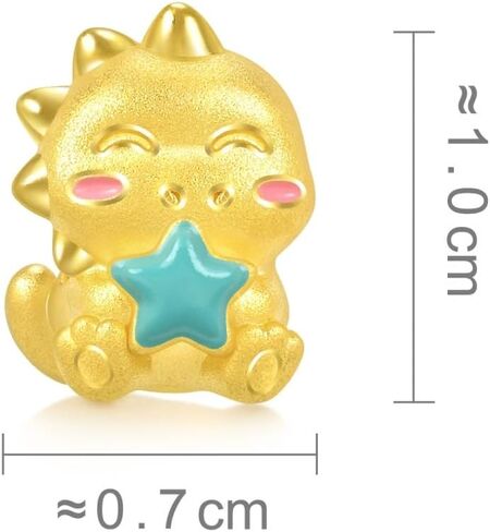 CHOW SANG SANG 999 24K Gold Charme Cute Dinosaur Baby with Star Charm Bracelet for Women 93493C in Saudi Arabia