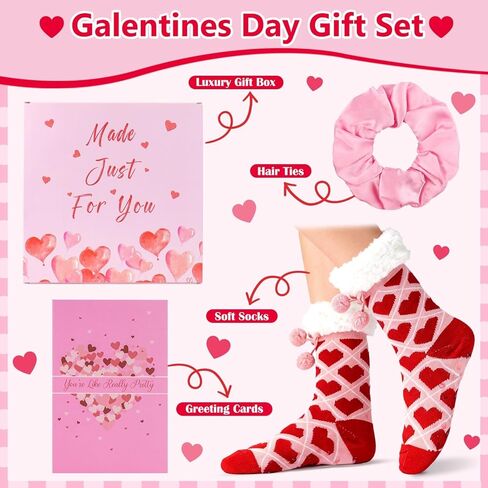 Ithmahco Valentine Socks For Women – Cozy Fuzzy Non-Slip Warm Winter Socks, Galentines Gifts For Her, Galentines Day Gifts in Saudi Arabia