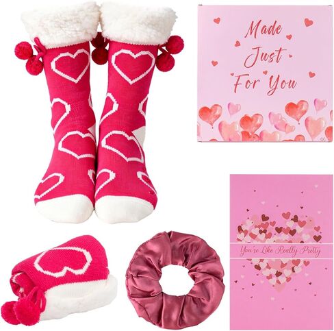 Ithmahco Valentine Socks For Women – Cozy Fuzzy Non-Slip Warm Winter Socks, Galentines Gifts For Her, Galentines Day Gifts in Saudi Arabia