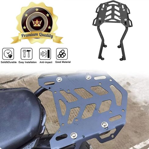 لهوندا CB300R CB250R 18-25 دراجة نارية الرف الخلفي الأمتعة حامل البضائع حامل الصندوق العلوي دعم قوس، سعة 15 كجم، تركيب خالٍ من اللكم، أسود، سبائك الألومنيوم in Kuwait