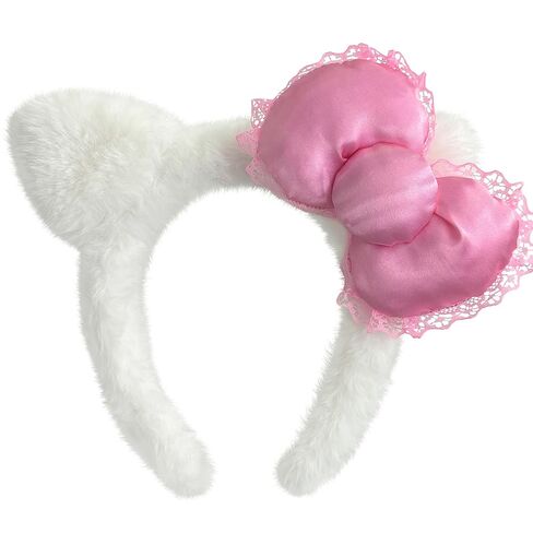 كيتي القط آذان عقال القوس الوردي الأبيض إكسسوارات الشعر Y2k الاشياء الهدايا للفتيات النساء (الورد) in Kuwait