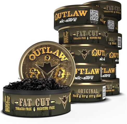 Outlaw Dip - Original - Fat Cut - 6 Pack - Tobacco & Nicotine Free Chew in Kuwait