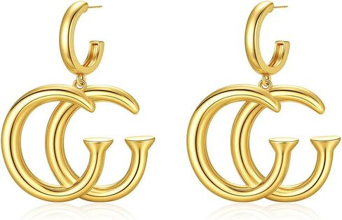 Luxurious 24K Gold Letter G Earrings For womens - Premium Gift for Style Seekers in Saudi Arabia