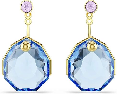 Swarovski Gema earring jackets, Blue, Gold-tone plated in Saudi Arabia