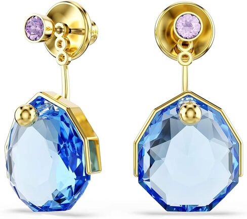 Swarovski Gema earring jackets, Blue, Gold-tone plated in Saudi Arabia