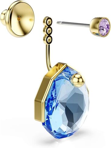 Swarovski Gema earring jackets, Blue, Gold-tone plated in Saudi Arabia