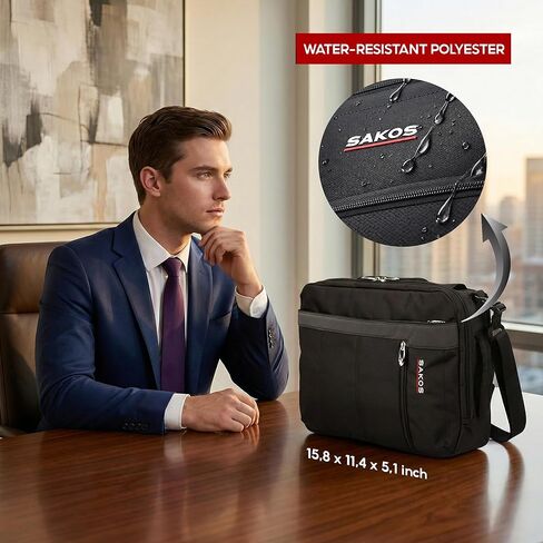 SAKOS FLASH 17 Laptop Case 15.6 Inch, 15.6 Laptop Case, Laptop Bag For Men, Computer Bag For Men, Water Resistant Messenger Bag Compatible With Macbook Pro 13/14/15", HP, Dell, Lenovo, Asus in Saudi Arabia