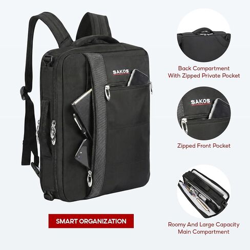 SAKOS FLASH 17 Laptop Case 15.6 Inch, 15.6 Laptop Case, Laptop Bag For Men, Computer Bag For Men, Water Resistant Messenger Bag Compatible With Macbook Pro 13/14/15", HP, Dell, Lenovo, Asus in Saudi Arabia