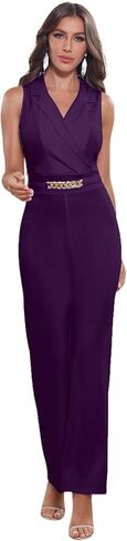 Women's Strapless Tube Top Rompers Casual Off Shoulder Solid Color Belted Wide Leg Jumpsuit with Pockets in Saudi Arabia