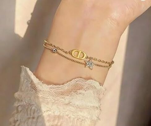 RZLDZL Elegant 18K Gold Women’s Initial Bracelet, Luxury Designer Chain Bracelet with Initial, a symbol of timeless elegance and personal flair in Saudi Arabia