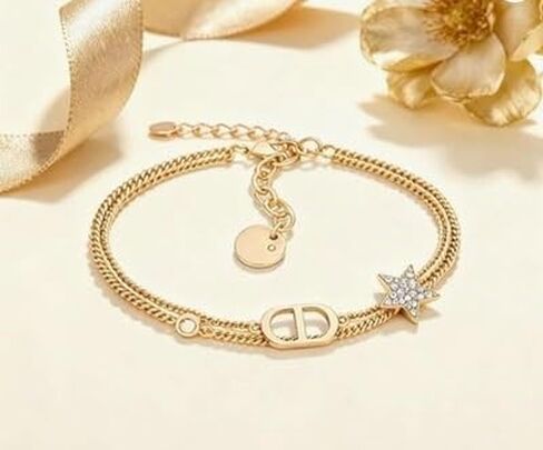 RZLDZL Elegant 18K Gold Women’s Initial Bracelet, Luxury Designer Chain Bracelet with Initial, a symbol of timeless elegance and personal flair in Saudi Arabia
