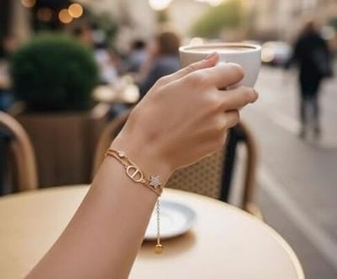 RZLDZL Elegant 18K Gold Women’s Initial Bracelet, Luxury Designer Chain Bracelet with Initial, a symbol of timeless elegance and personal flair in Saudi Arabia
