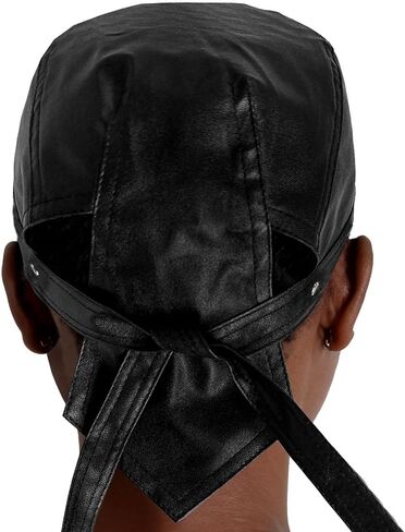 Rock Doo Rags Skull Cross Cap Biker Bandana Studs Do Rag with Punk Design with Necklace for Riding & Outdoor Activities in Kuwait