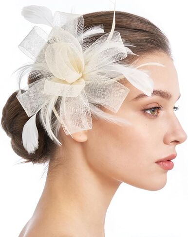 Womens Fascinator Hat Headpiece Tea Party Flower Hair Clip 20s Vintage Wedding Hair Accessories for Wedding Cocktail in Kuwait