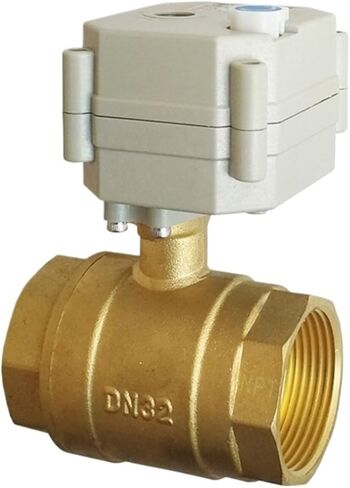 DC5V 12V 24V Brass 1-1/4'' Motorized Water Valves Metal Gear TF32-B2 Series 2/3/5/7 Wires 2 Way DN32 Automated Ball Valves(NPT Thread,DC24V_CR201) in Saudi Arabia