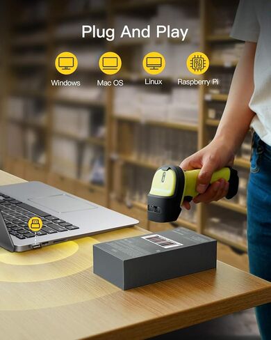 Inateck Bluetooth Barcode Scanner with Charging Base, 2D Wireless, Bundle Product, BCST-60 Green and BS04001 in Saudi Arabia