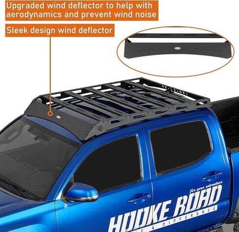 Hooke Road Double Cab Tacoma Roof Rack Steel Cross Bars for 2005-2023 Toyota Tacoma 2nd 3rd Gen, Overland Rooftop Cargo Carrier Basket in Saudi Arabia