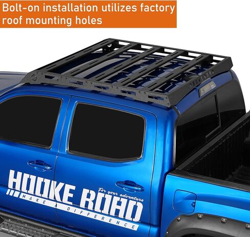 Hooke Road Double Cab Tacoma Roof Rack Steel Cross Bars for 2005-2023 Toyota Tacoma 2nd 3rd Gen, Overland Rooftop Cargo Carrier Basket in Saudi Arabia