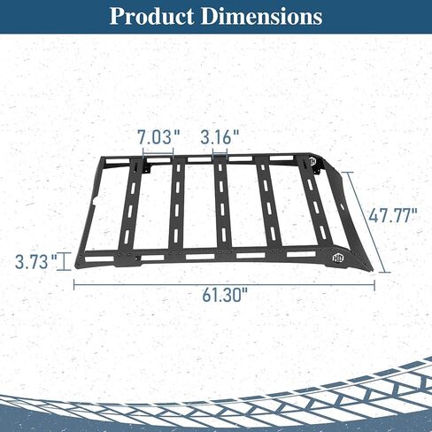 Hooke Road Double Cab Tacoma Roof Rack Steel Cross Bars for 2005-2023 Toyota Tacoma 2nd 3rd Gen, Overland Rooftop Cargo Carrier Basket in Saudi Arabia