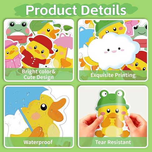 104 قطعة من ديكورات لوحة النشرات الربيعية، مجموعة ديكورات لوحة نشرات البط الربيعي، ديكورات الربيع الممطرة بسحابة قوس قزح للمكتب والفصول الدراسية والمنزل، الربيع يعود إلى ديكورات لوحة الإعلانات in Kuwait