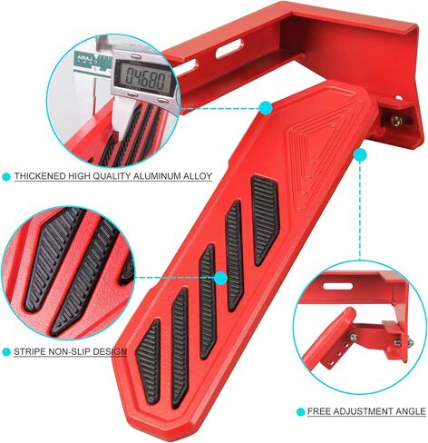 Aluminum Anti-Slip Dead Pedal Driver Foot Rest Pad Compatible with 2007-2018 Jeep Wrangler JK JKU, Adjustable Left Side Kick Panel, Red in Saudi Arabia