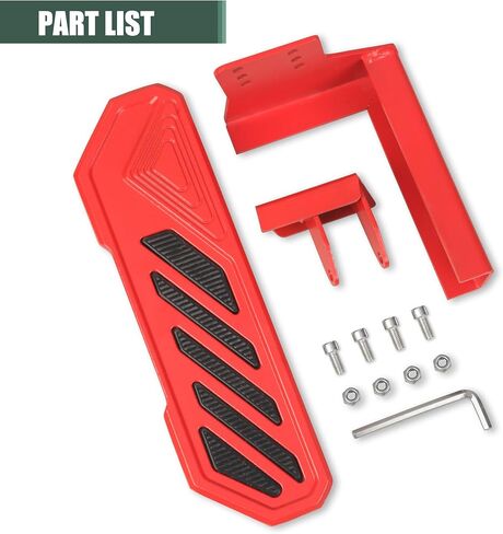 Aluminum Anti-Slip Dead Pedal Driver Foot Rest Pad Compatible with 2007-2018 Jeep Wrangler JK JKU, Adjustable Left Side Kick Panel, Red in Saudi Arabia