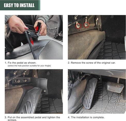 Aluminum Anti-Slip Dead Pedal Driver Foot Rest Pad Compatible with 2007-2018 Jeep Wrangler JK JKU, Adjustable Left Side Kick Panel, Red in Saudi Arabia