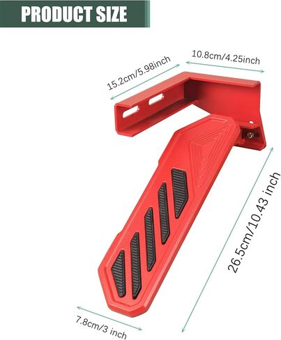 Aluminum Anti-Slip Dead Pedal Driver Foot Rest Pad Compatible with 2007-2018 Jeep Wrangler JK JKU, Adjustable Left Side Kick Panel, Red in Saudi Arabia