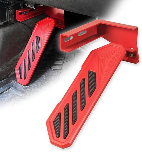 Aluminum Anti-Slip Dead Pedal Driver Foot Rest Pad Compatible with 2007-2018 Jeep Wrangler JK JKU, Adjustable Left Side Kick Panel, Red in Saudi Arabia