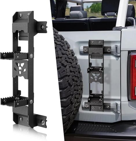 for Bronco Hinge Step Foldable Metal Foot Pegs, Compatible with 2021 2022 2023 2024 2025 2026 Ford Bronco 2/4 Doors, Tailgate Ladder Hinge Step, Step Roof Accessories in Saudi Arabia