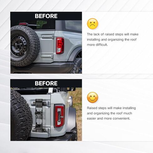 for Bronco Hinge Step Foldable Metal Foot Pegs, Compatible with 2021 2022 2023 2024 2025 2026 Ford Bronco 2/4 Doors, Tailgate Ladder Hinge Step, Step Roof Accessories in Saudi Arabia