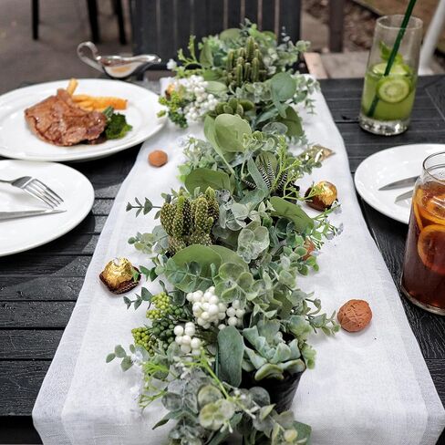 6 Ft Eucalyptus Garland for Table Centerpieces, 2 Packs Artificial Eucalyptus Vine Fake Silver Dollar Eucalyptus Garland for Wedding Backdrop Mantelpiece Arch Doorway Indoor Outdoor Greenery Decor in Saudi Arabia