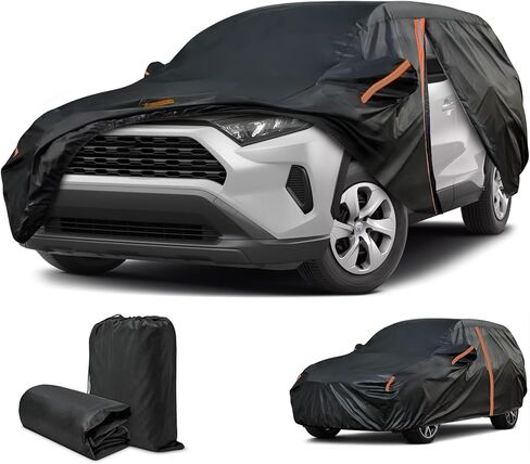 غطاء لسيارة Toyota RAV4، غطاء RAV4 مناسب حسب الطلب 2006-2025، غطاء سيارة مقاوم للماء في جميع الأحوال الجوية للسيارات، أغطية خارجية كاملة مع سحاب باب/شريط عاكس، غطاء سيارة خارجي للحماية من الشمس والثلوج in Saudi Arabia