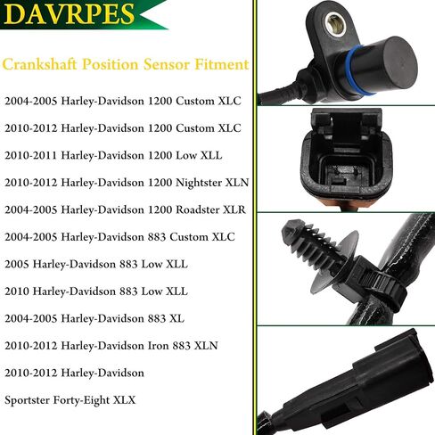 32804-04B مستشعر موضع العمود المرفقي متوافق مع 2010-2012 Harley-Davidson Forty Iron 883 Sportster 883 1200، 2012 Harley-Davidson Seventy Replace #32804 04B｜3280404B in Kuwait