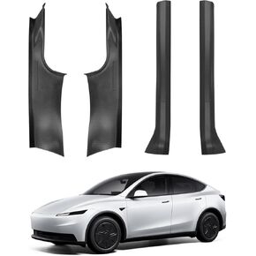 Door Sill Protector for Tesla Model Y Juniper 2025 2026 with Bumper Guard Anti-Kick & Keep Clean Door Sill Guard Cover for Tesla Model Y Juniper Accessories（ABS Carbon Fiber Pattern） in Kuwait