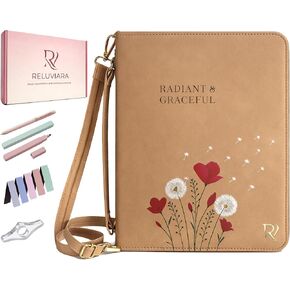 Bible Covers for Women – Durable PU Leather Bible Case with Thumb Page Holder & Shoulder Strap – Christian Gifts for Women and Elegant Leather Book Cover for Church & Study in Saudi Arabia