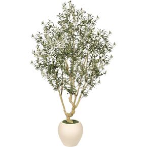 شجرة زيتون صناعية من Realead بطول 7 أقدام - أشجار زيتون صناعية كبيرة في الأماكن المغلقة مع زارع رائع مقاس 15 بوصة - شجرة زيتون وهمية طويلة مع جذع طبيعي وأوراق نابضة بالحياة للمساحات الكبيرة وديكور مكتب منزلي أنيق in Kuwait